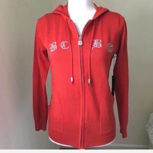 BCBG Rhinestone Logo Sweater Hoodie Large NWT